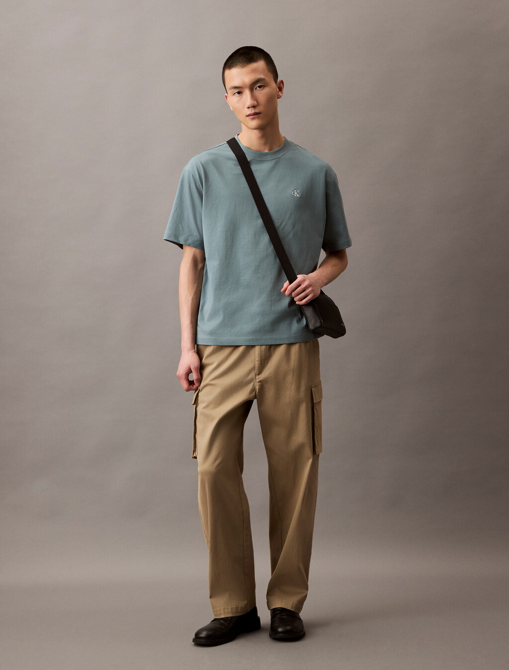 Calvin Logo Crew Neck Tee, Trooper, hi-res