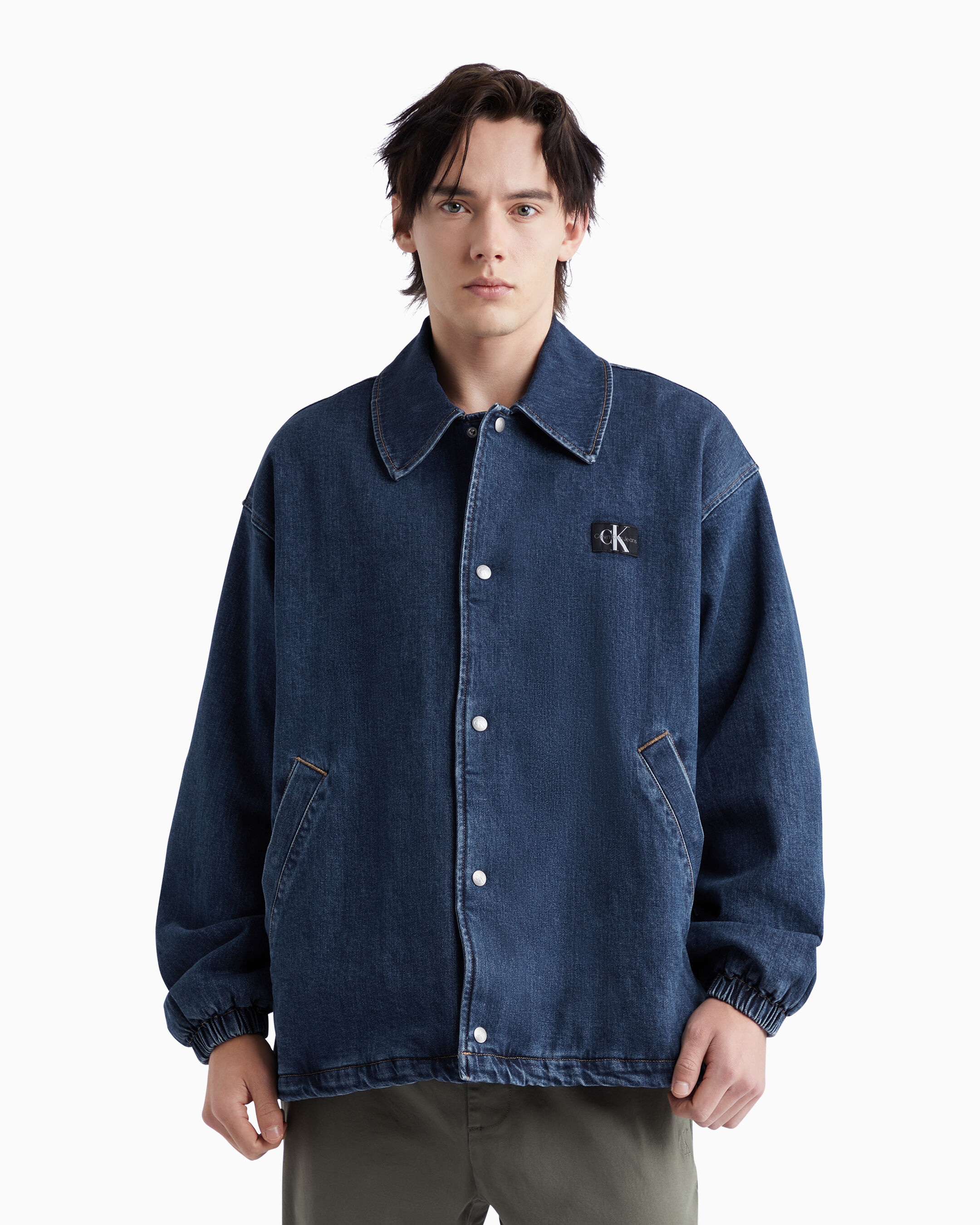 Red calvin klein best sale denim jacket