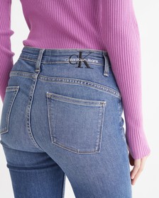 37.5 HIGH RISE BODY SKINNY JEANS, Mid Blue Back Embro, hi-res