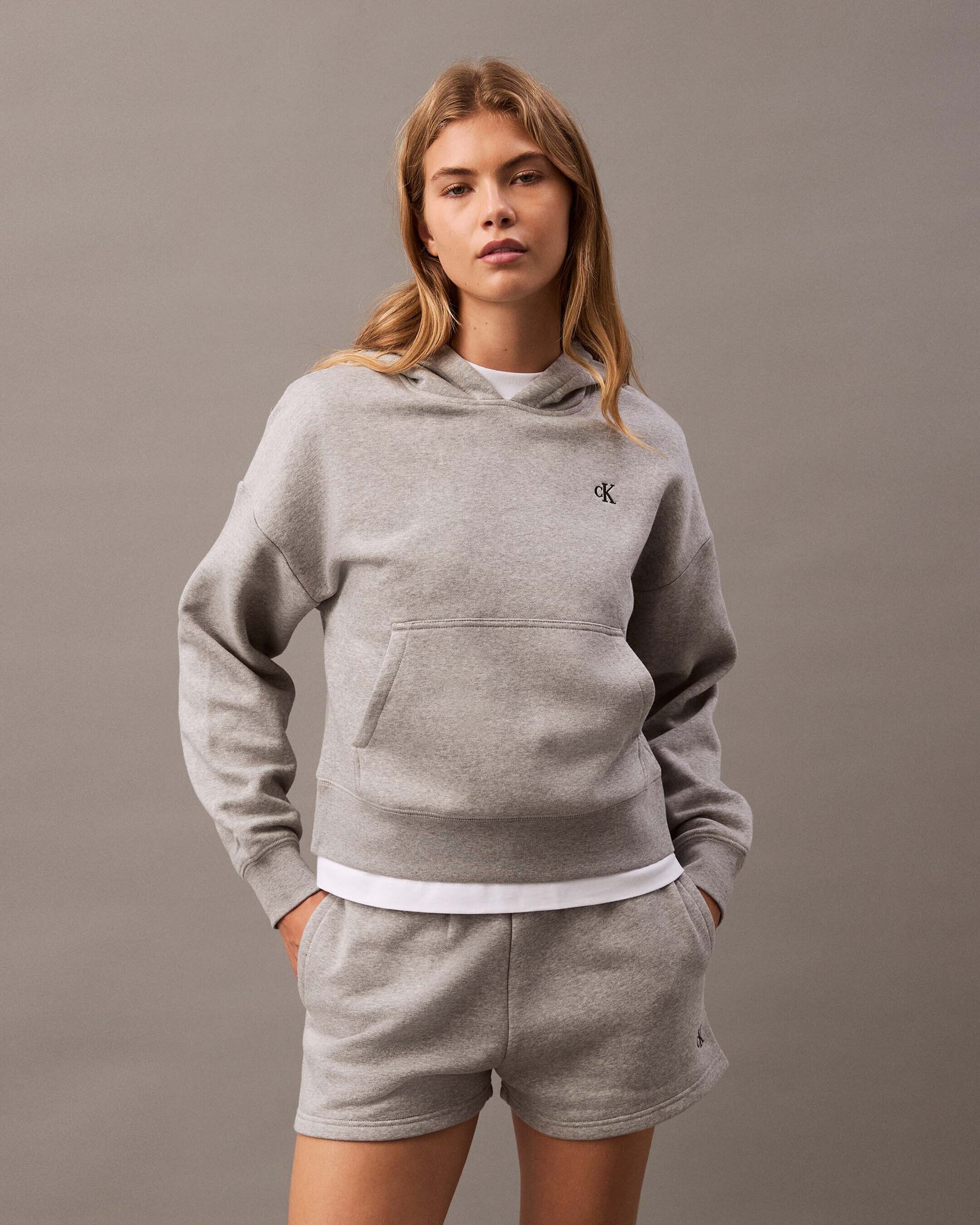 Grey calvin klein hoodie women's outlet