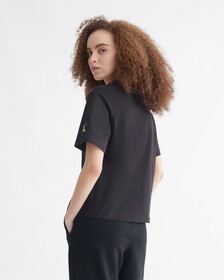 YEAR OF THE RABBIT FLOCKED APPLIQUE TEE, CK BLACK, hi-res