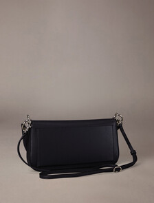 Minimal Monogram Flap Shoulder Bag, Black, hi-res