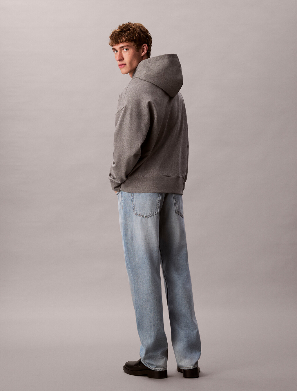 Standard Logo Premium Terry Hoodie, Medium Grey Heather, hi-res