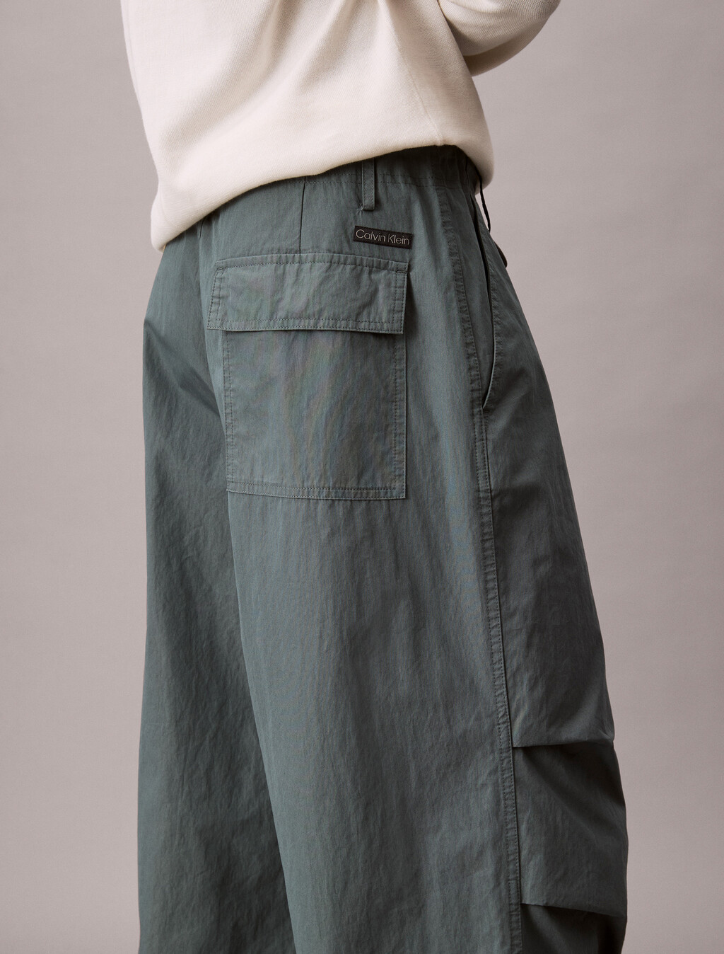Cotton Nylon Drawstring Parachute Pant, Seaside Aqua, hi-res