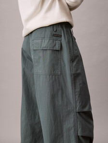 Cotton Nylon Drawstring Parachute Pant, Seaside Aqua, hi-res