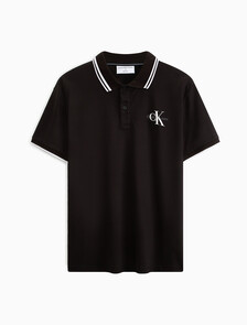 Monologo Slim Tipped Polo, Ck Black, hi-res