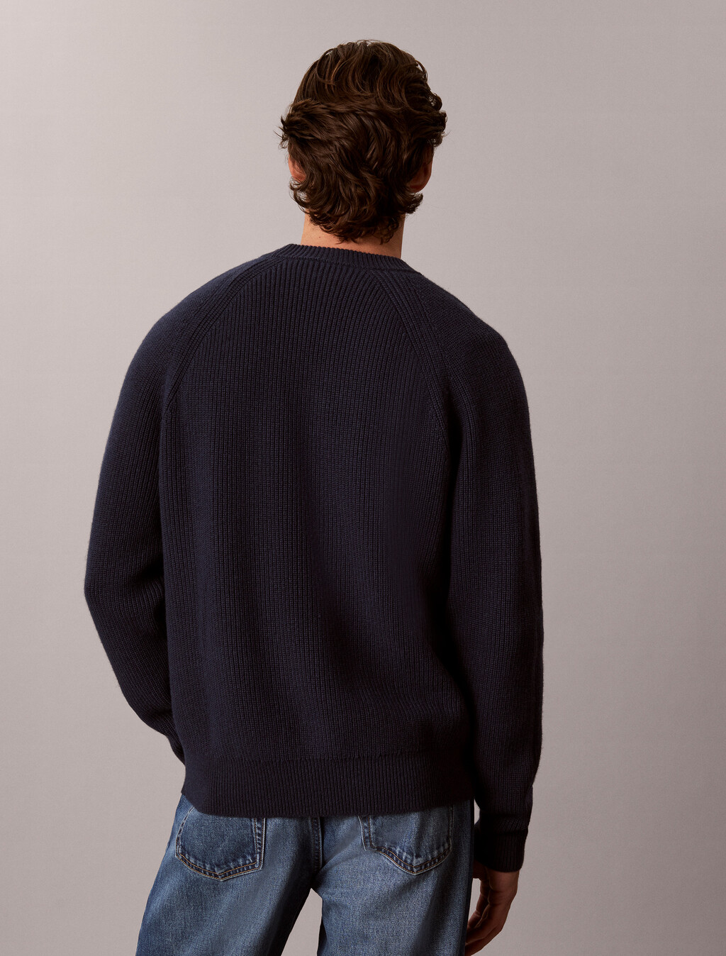 Wool Blend Ribbed Jumper, Dark Sapphire, hi-res
