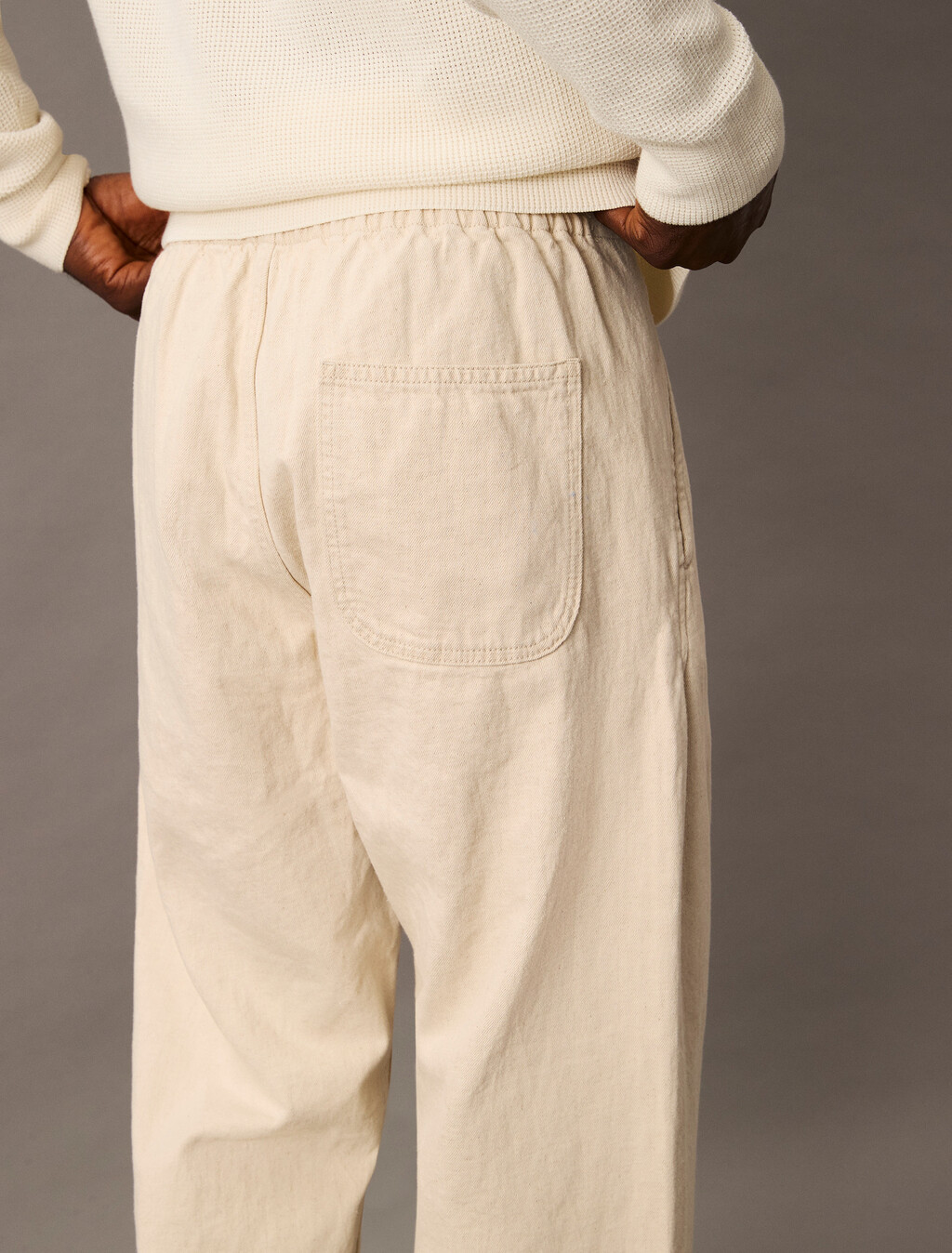 Cotton Linen Relaxed Jeans, NATURAL SUN, hi-res