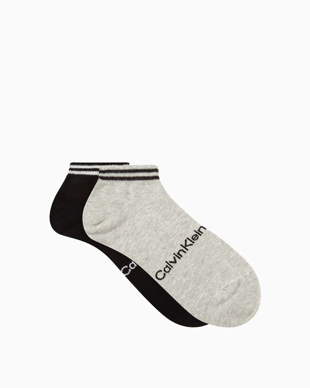 MEN'S LOGO LOW CUT SOCKS, DARK GREY BLK, hi-res