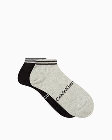 MEN'S LOGO LOW CUT SOCKS, DARK GREY BLK, hi-res