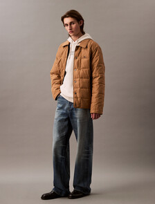 Reversible Puffer Shirt Jacket, Dark Sapphire / Tobacco Brown, hi-res