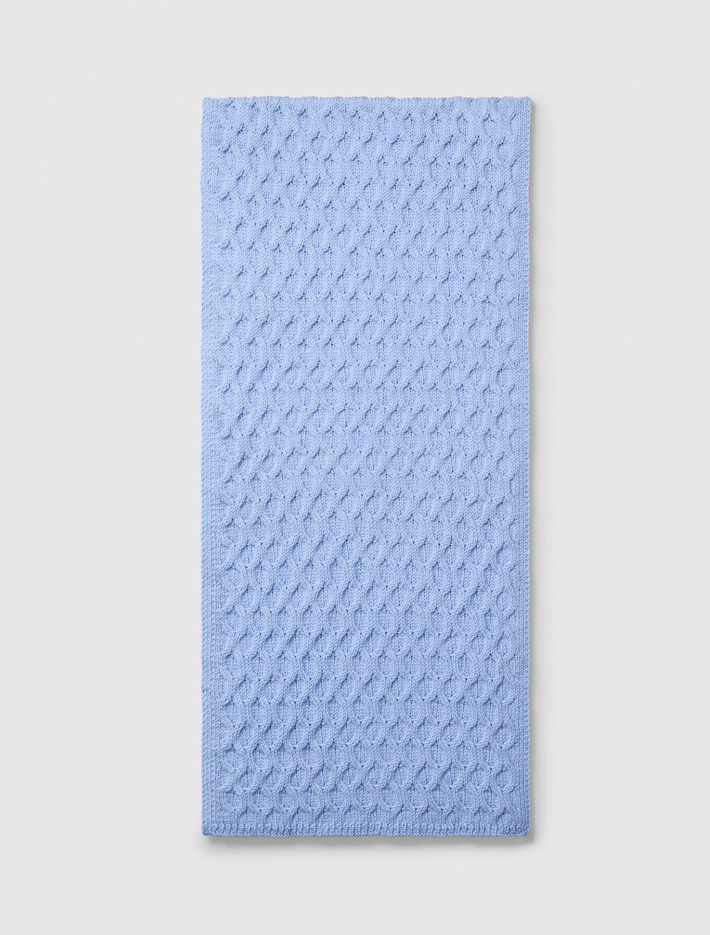 Merino Wool Cable Knit Scarf, Bel Air Blue, hi-res