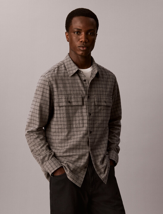 Check Flannel Button-Down Shirt