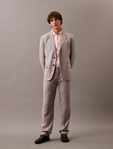 Relaxed Linen Pleated Trousers, Formal Gray, hi-res