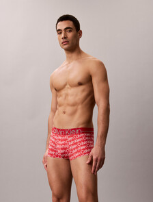 Icon Microfiber Stretch Metallic Low Rise Trunk, ECHO LOGO RED GALA, hi-res