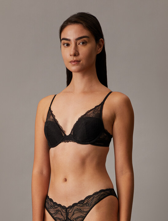 Icon Cotton Lace Lightly Lined Plunge Bra