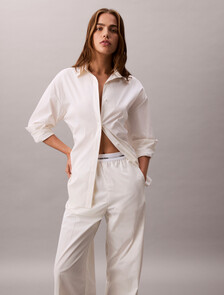 Cotton Relaxed Pants, Blanc De Blanc, hi-res