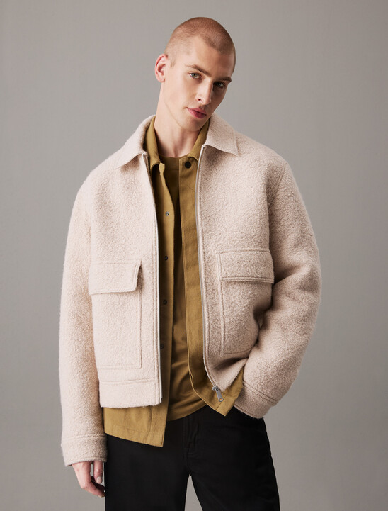 Relaxed Bouclé Wool Jacket