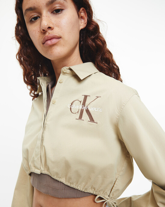 CROPPED COTTON TWILL SHIRT