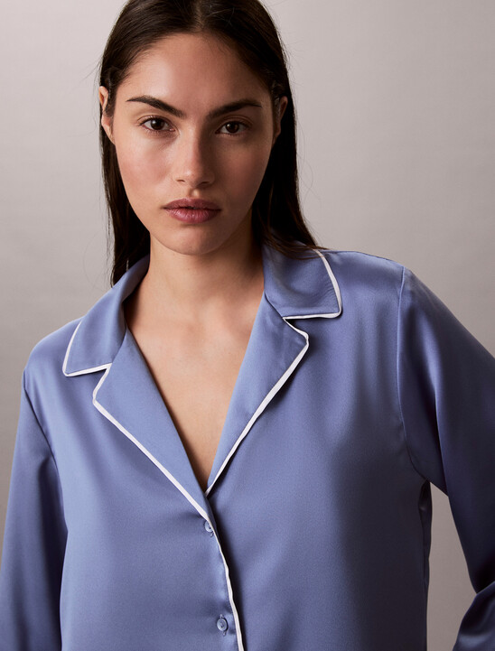 Satin Sheen Short Sleeve Shirt