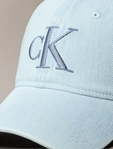 Embroidered Monogram Denim Baseball Cap, Light Wash Denim, hi-res