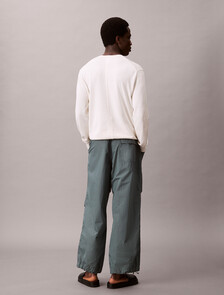 Cotton Nylon Drawstring Parachute Pant, Seaside Aqua, hi-res