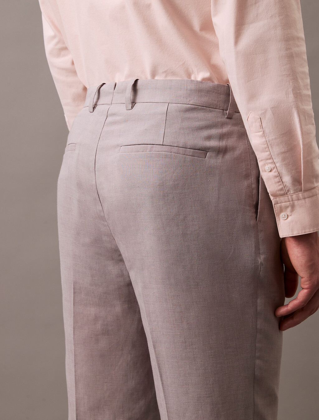 Relaxed Linen Pleated Trousers, Formal Gray, hi-res