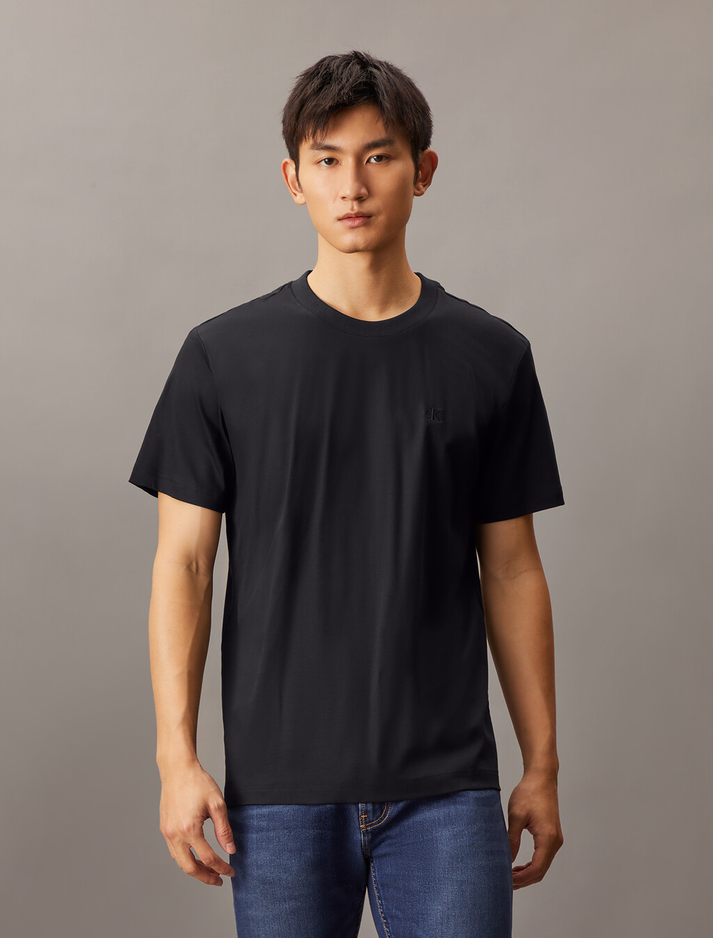 UV Protect Smooth Cotton Tee, Ck Black, hi-res