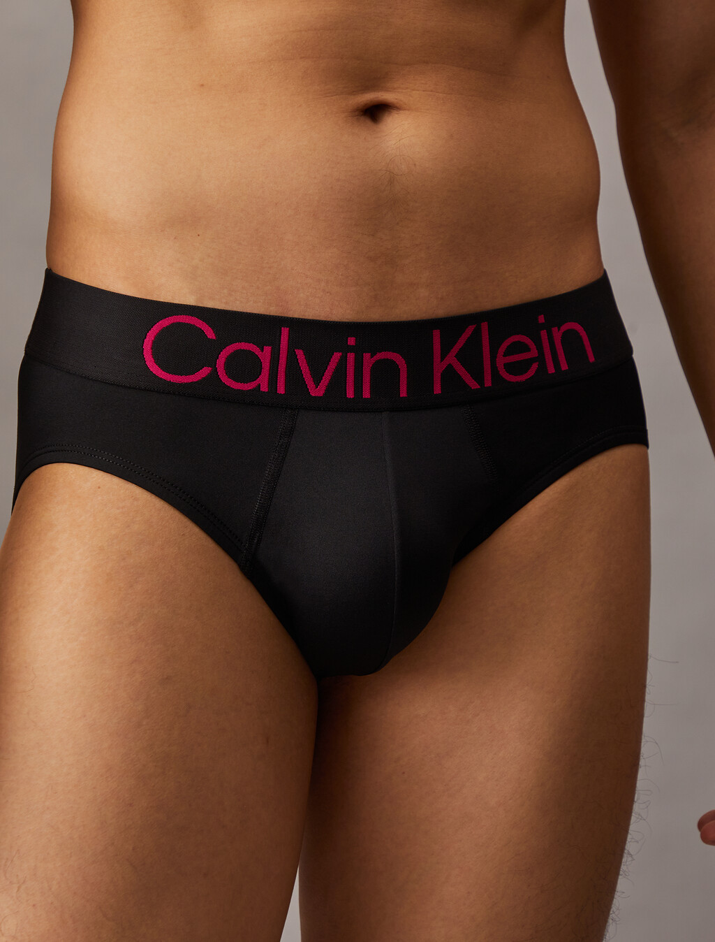 Microfiber Stretch Bold Logo Hip Brief 3 Pack, black w high rise logo/black w petunia pink logo/b, hi-res