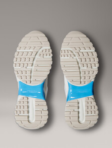 Suede and Emblem Logo Nylon Trainers, Bright White/Bonnie Blue, hi-res