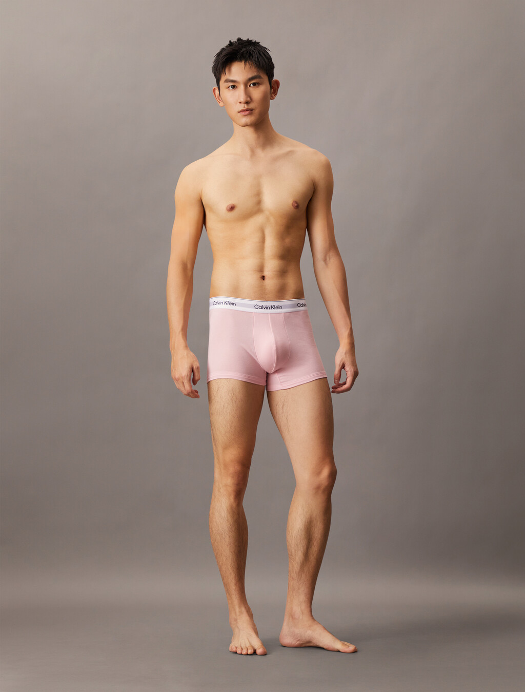 Icon Cotton Stretch Trunks 2 Pack, snow heather/ buff pink, hi-res