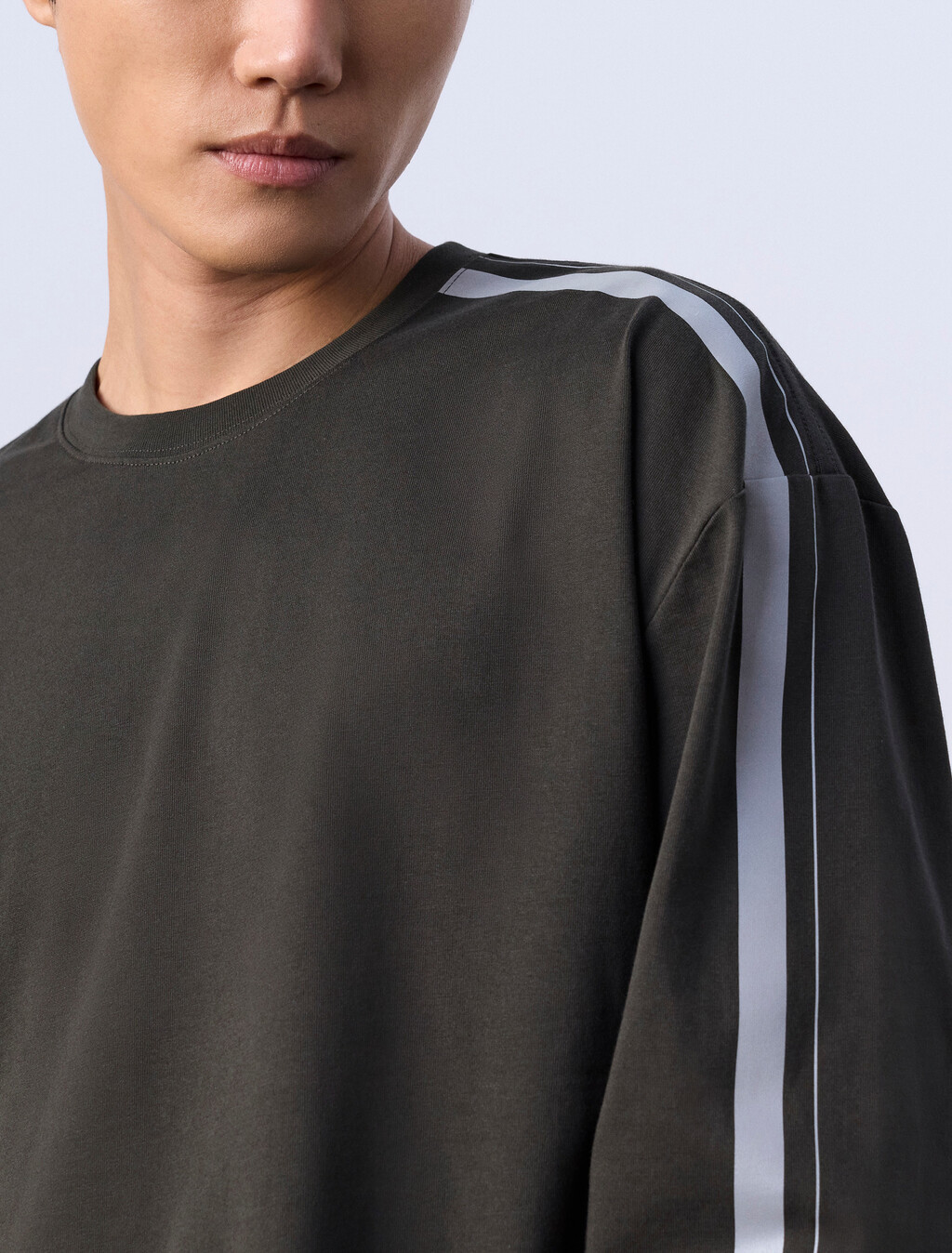 Jung Kook for Calvin Klein Racing Stripe Relaxed T-Shirt, Peat, hi-res