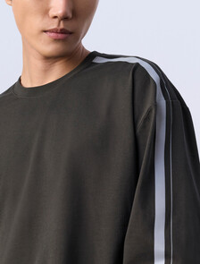 Jung Kook for Calvin Klein Racing Stripe Relaxed T-Shirt, Peat, hi-res