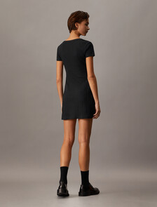 Rib Knit Baby Mini Dress, Ck Black, hi-res