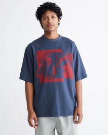 STANDARDS FLORAL COLLAGE GRAPHIC T-SHIRT, INK-410PPK, hi-res