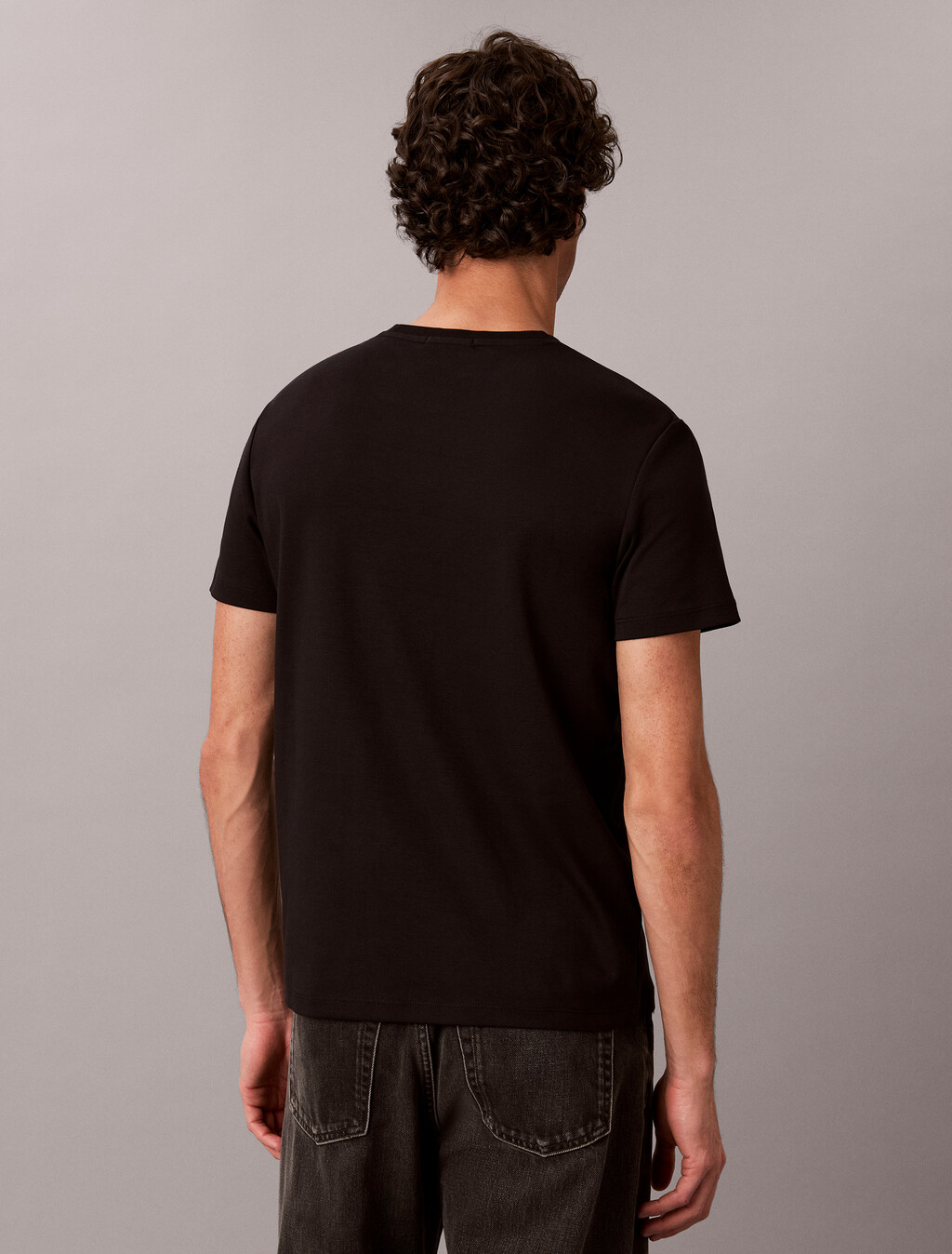 Graphic Double Knit Slim Tee, Black, hi-res