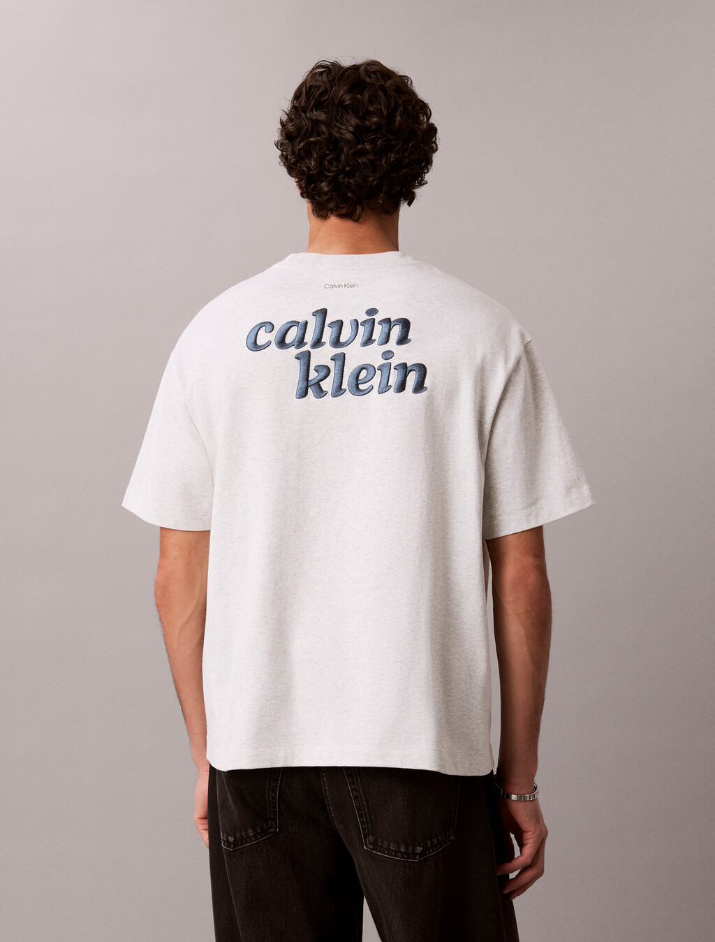 Relaxed High Pile Logo Tee, Snowy Htr, hi-res