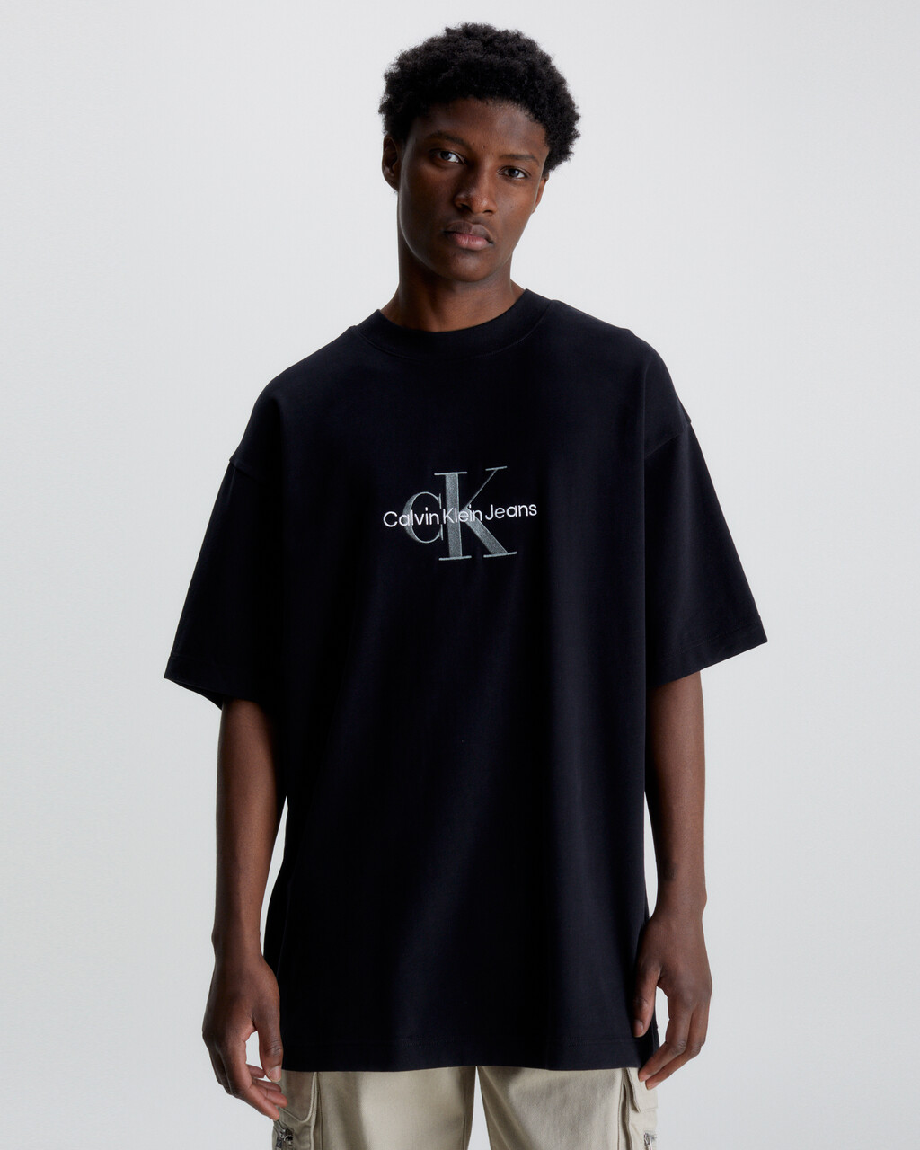 Cotton Monogram T-Shirt, Ck Black, hi-res