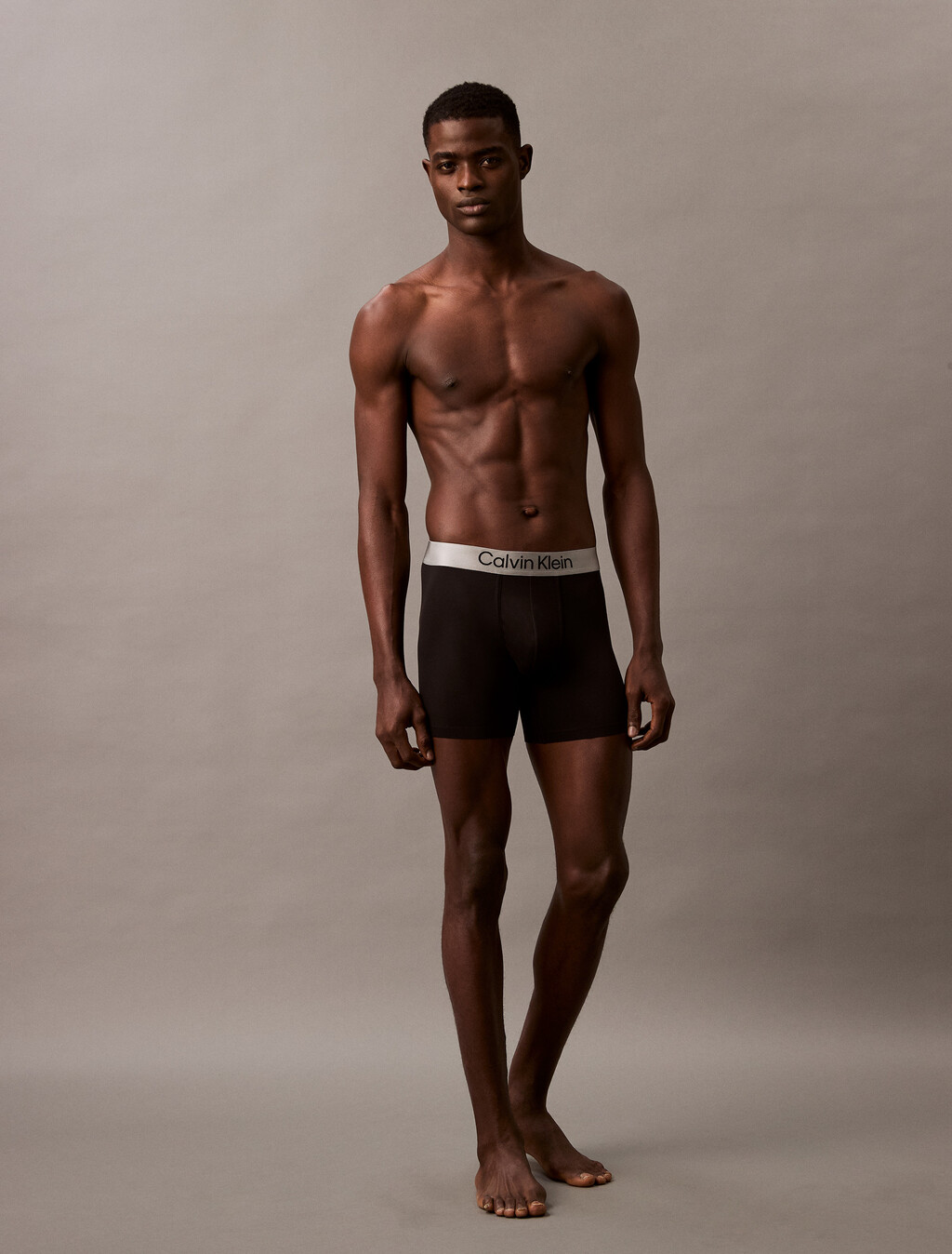 Brushed Microfibre Stretch Boxer Brief, Black, hi-res