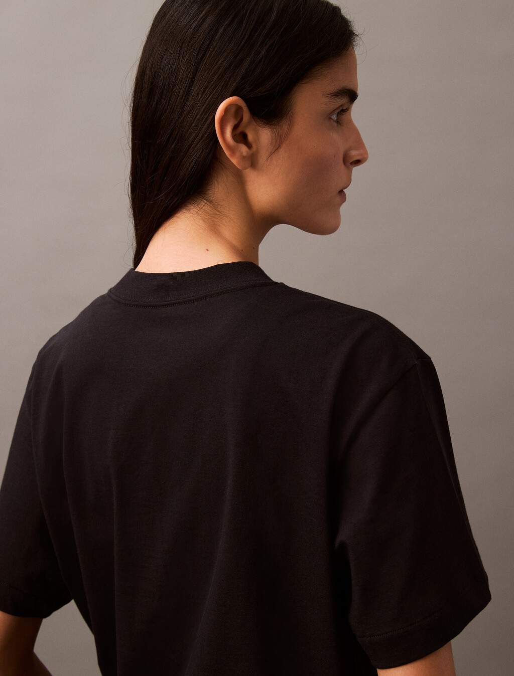 CK Logo Boxy Tee, Black Beauty, hi-res