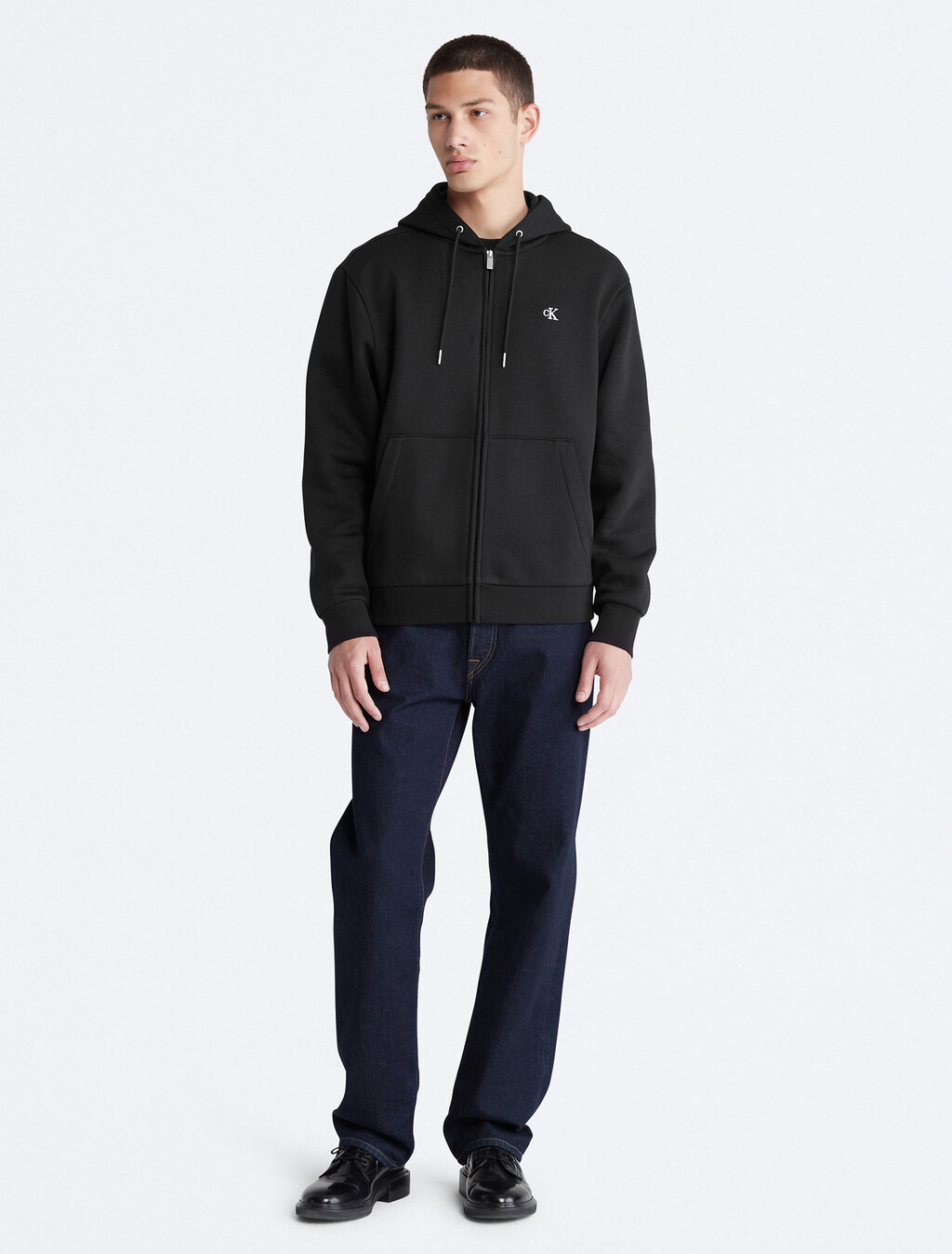 Archive Logo Zip Fleece Hoodie, Black Beauty, hi-res