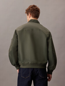 Nylon Bomber Jacket, Beluga, hi-res