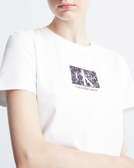 Monogram Box Print Organic Cotton Slim Tee
