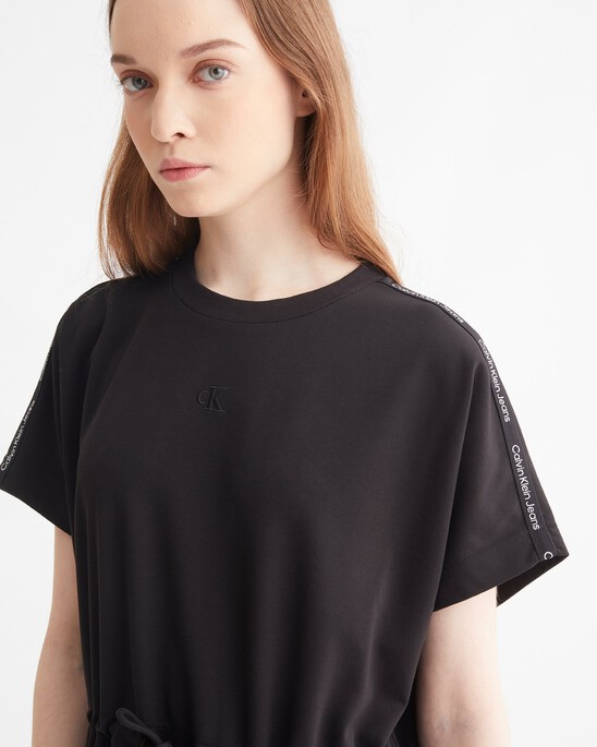 RECONSIDERED LOGO TAPE T-SHIRT DRESS