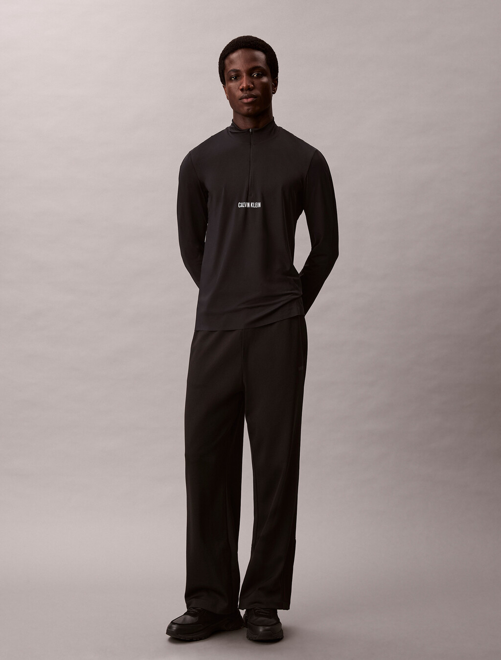 Sheer Alpaca Fine Gauge Crewneck Sweater, Black, hi-res