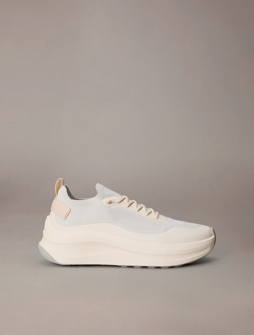 Mesh Chunky Runner Sock Trainers, Vaporous White/Light Cashew, hi-res