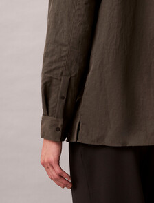Relaxed Nylon Shirt Jacket, Beluga, hi-res