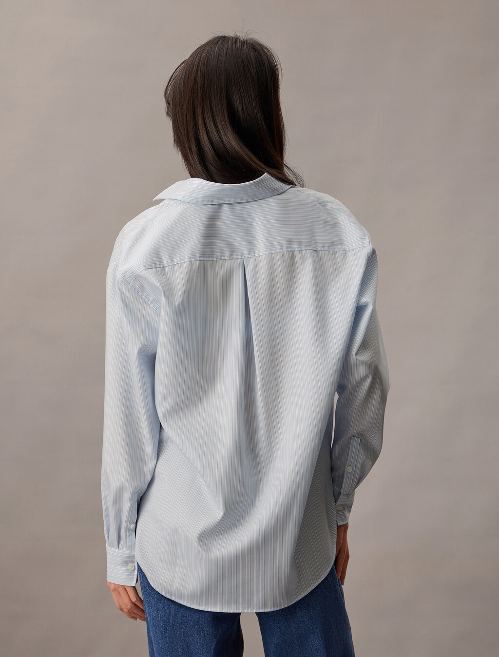 Breathable Monogram Relaxed Shirt, 19454 CHAMBRAY BLUE/ WHITE/ NIGHT SKY STRIPE+chamb, hi-res