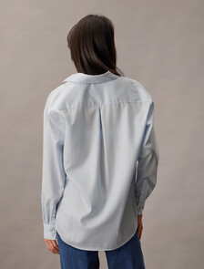 Breathable Monogram Relaxed Shirt, 19454 CHAMBRAY BLUE/ WHITE/ NIGHT SKY STRIPE+chamb, hi-res