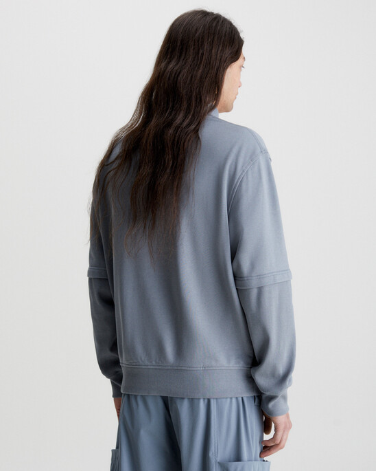 RELAXED MATERIAL MIX SWEATSHIRT